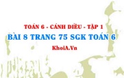 Bài 8 trang 75 SGK Toán 6 tập 1 Cánh Diều